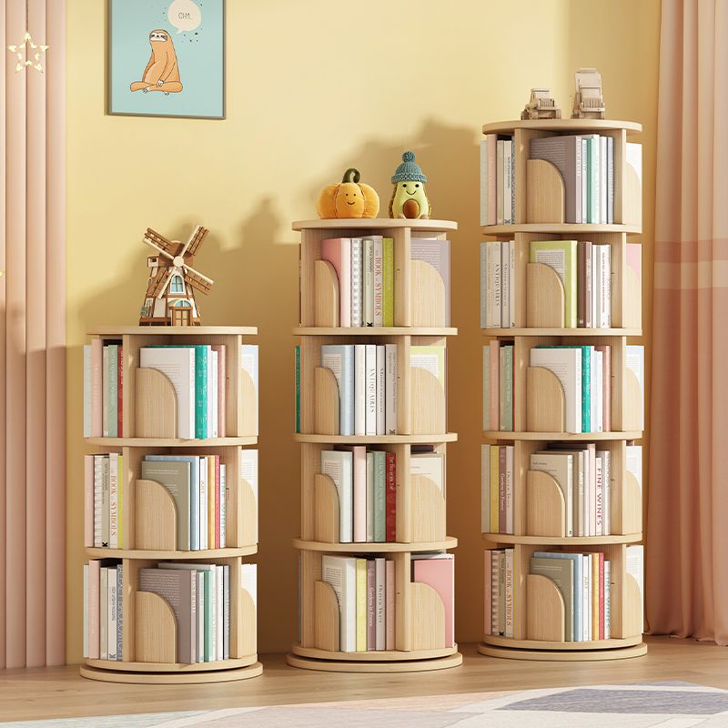 書架 書櫃 收納架 實木旋轉書架360度落地傢用兒童閱讀簡易繪本架收納置物小型書櫃