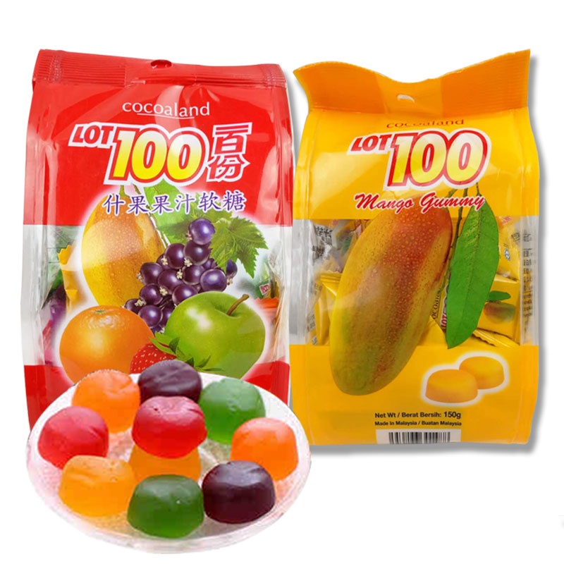 馬來西亞進口LOT100一百份果汁軟糖150g糖果QQ橡皮糖喜糖