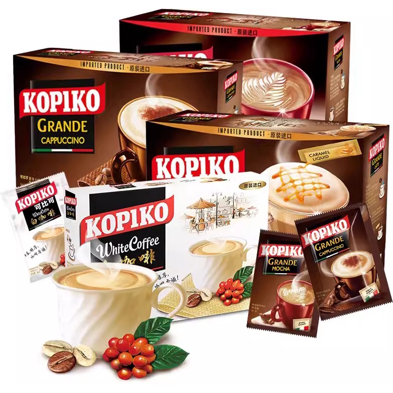 印尼進口可比可速溶白咖啡卡布奇諾/摩卡/拿鐵24包盒裝奶味多香濃