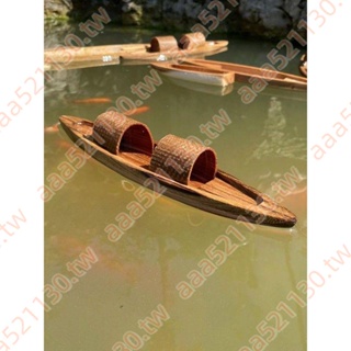 木質工藝品玩具手工木船實木漁船烏篷船模型家居裝飾擺件一帆風順/特價爆款