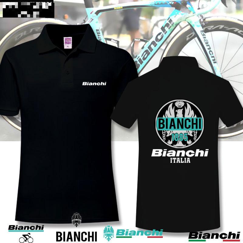 騎行服 外套 可定制比安奇Bianchi環法自行車翻領POLO衫短袖T恤男女半袖上衣服