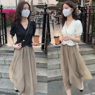 免運優品✨單件/套裝 甜美風 女裝兩件套 時尚款 流行 短袖上衣 半身裙 夏季套裝 長裙子 韓妞套裝 學生裙套裝~