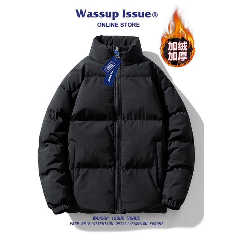 WASSUP ISSUE美式羽絨棉衣男士秋冬潮牌加厚保暖面包服港風棉服男