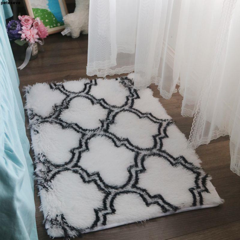 臥室地墊🤞北歐家用室內小塊長毛地毯臥室地墊腳墊衛生間床邊毯多款非偏包郵