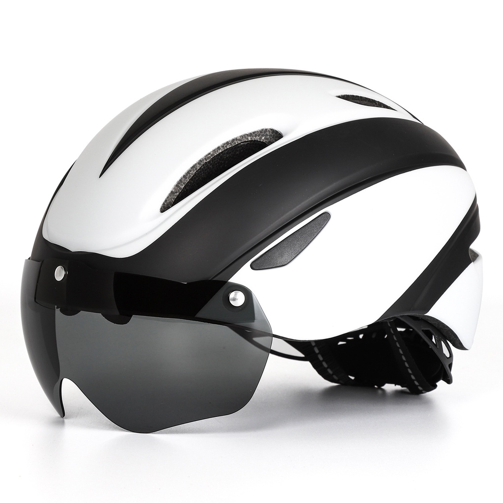 Eastinear新款拚色自行車安全帽 單車運動騎行頭盔 成人風鏡一體山地車安全帽 腳踏車安全帽 公路車安全帽