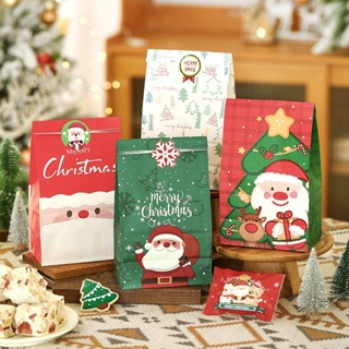 🔥超熱銷圣誕節手提禮物袋雪花酥牛軋糖高顏值包裝袋餅干點心小零食打包袋聖誕節糖果包裝袋 禮品包裝帶