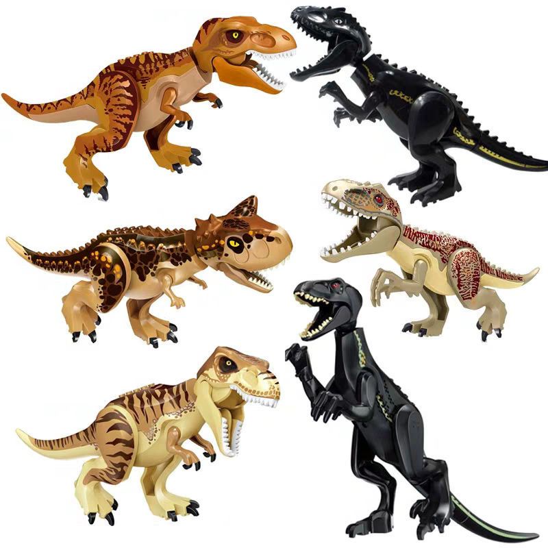 恐龍 玩具 侏羅紀兼容樂高恐龍積木大號霸王龍食肉牛龍小顆粒拼裝插玩具男孩