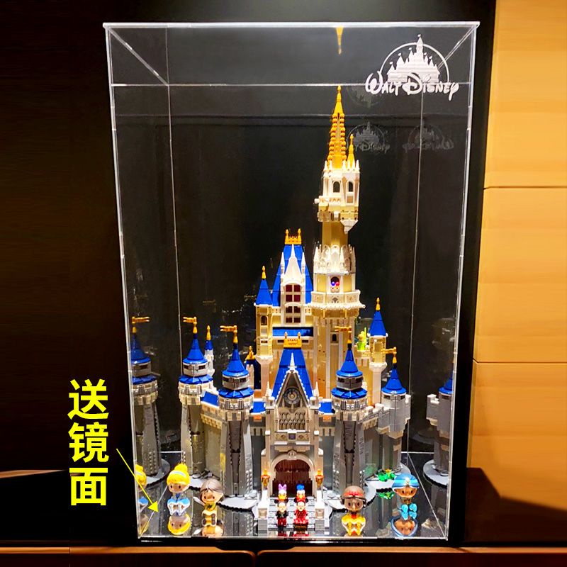 熱銷#亞克力展示盒樂高71040迪士尼城堡積木透明防塵罩手辦收納盒子#台灣新百利
