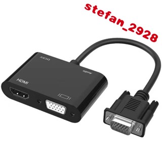 vga轉hdmi+ vga電腦顯示器連接線 vga轉hdmi轉換器帶音訊供電 /X