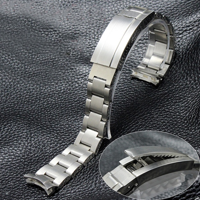 好品質代用勞力士錶鏈真拉牙扣不鏽鋼錶帶黑綠水鬼王 DEEPSEA 20mm 21mm