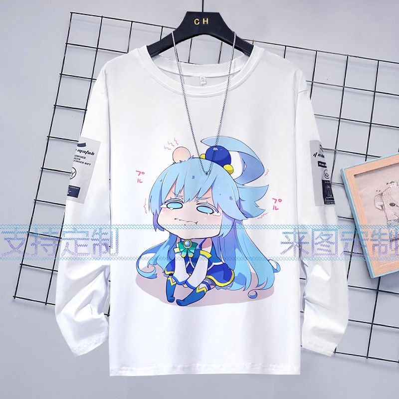 為美好的世界獻上祝福衣服男女秋裝薄款動漫阿剋婭惠惠長袖T恤 4VMA