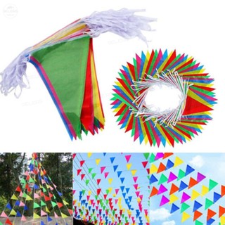 100M Nylon Fabric Triangle Flags Colorful Multicolored Bunti