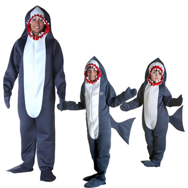 『汐檬』COS兒童節豪華動物表演服 成人鯊魚服裝兒童鯊魚服裝 海底總動員