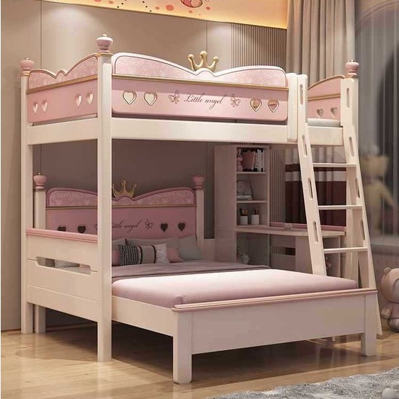 兒童床錯位型高低床雙層床交錯式上下床小戶型多功能省空間組 錯位多功能儲物床 高架床 高腳床 雙層床架 上下床 雙層床