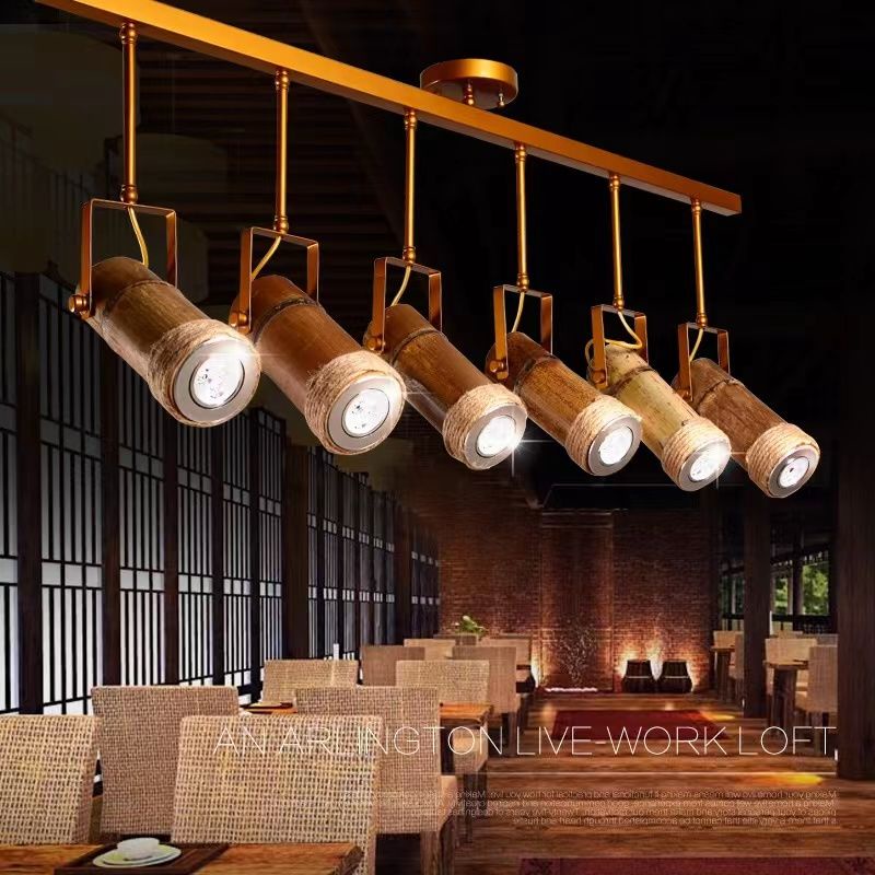 餐廳燈具復古風工業風古典日式懷舊竹木燈小柚子百貨