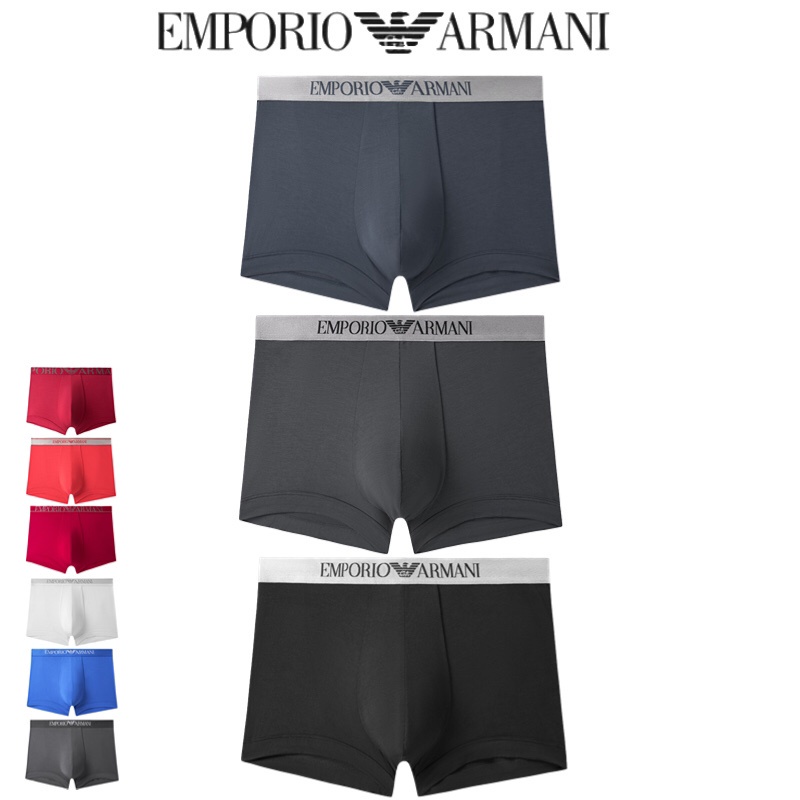七月 -現貨-EMPORIO ARMANI阿瑪尼內褲男士平口莫代爾柔軟速乾彈力3條禮盒裝