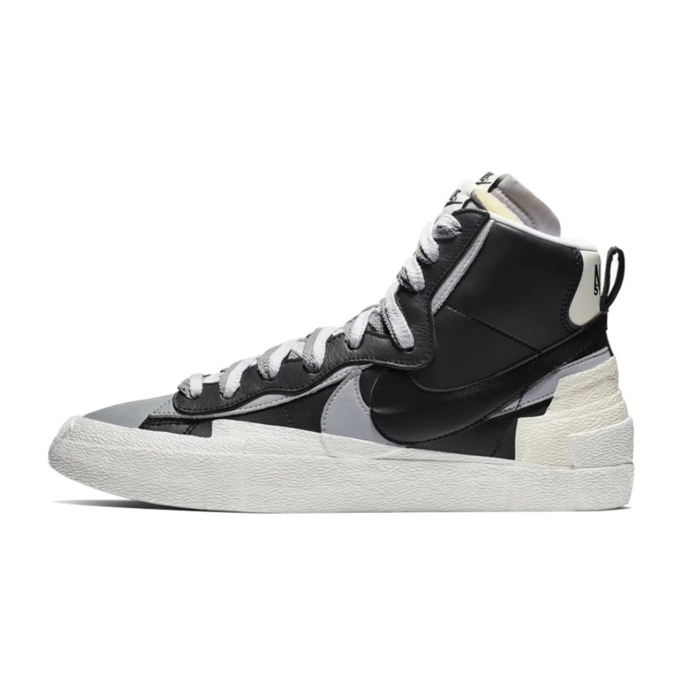 Nike Blazer Mid / Sacai 黑灰 黑灰勾 解構 滑板鞋BV0072-002