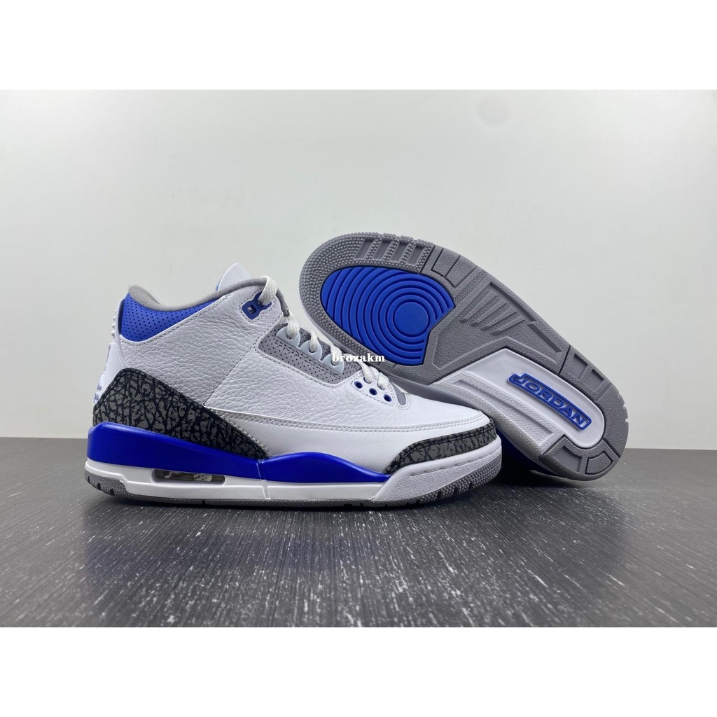Air Jordan 3 喬3 AJ3 賽車藍 白藍 爆裂紋 Nike 籃球鞋 運動鞋 CT8532-145