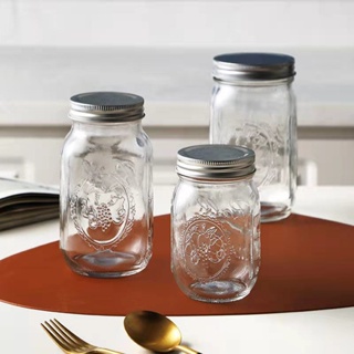 分裝瓶❥Ball寬口密封罐果醬蜂蜜燕窩罐頭玻璃瓶隔夜燕麥杯便攜玻璃杯帶蓋