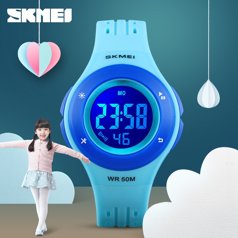 特熱銷 skmei多功能六彩led燈數顯表運動防水精巧學生手表