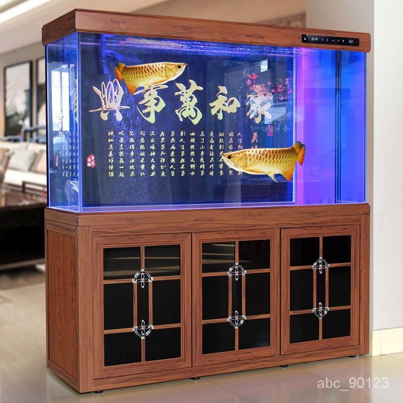 魚缸水族箱客廳生態傢用中大型底濾超白玻璃隔斷免換水屏風水招財
