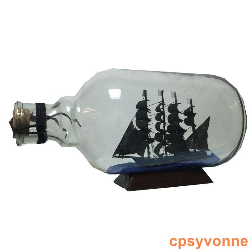 #夯品推薦#瓶中船黑號帆船玻璃瓶擺件手工禮品瓶子里的船許愿瓶擺件
