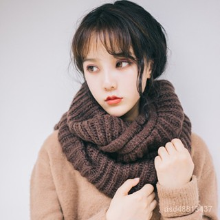 🔥臺灣熱賣/免運🔥韓國手工編織黑色圍脖男女士秋冬季針織毛綫純色圍巾套頭加厚保暖 XHBO