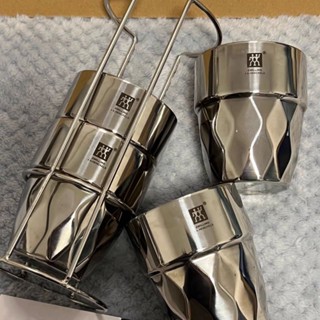 德國外貿尾貨庫存高級304不銹鋼雙層鉆石防燙咖啡杯杯戶外套裝SENK百貨精品店
