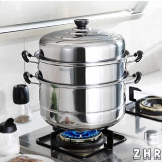 ZHR 不銹鋼蒸鍋蒸籠湯鍋家用2雙層3三層四層加厚電磁爐燃氣爐用大蒸鍋