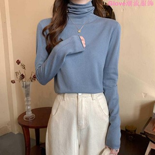 堆堆領打底毛衣女秋冬季2023新款高領長袖內搭百搭純色針織衫上衣長袖上衣 高領打底衫 顯瘦 冬裝 長袖t恤 半高領打底衫