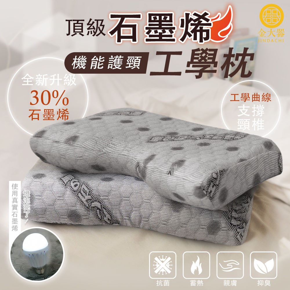 【金大器】石墨烯 護頸型工學 記憶 枕頭 枕芯 釋壓工學枕 高密度棉 科技回彈 機能枕 類韓國枕