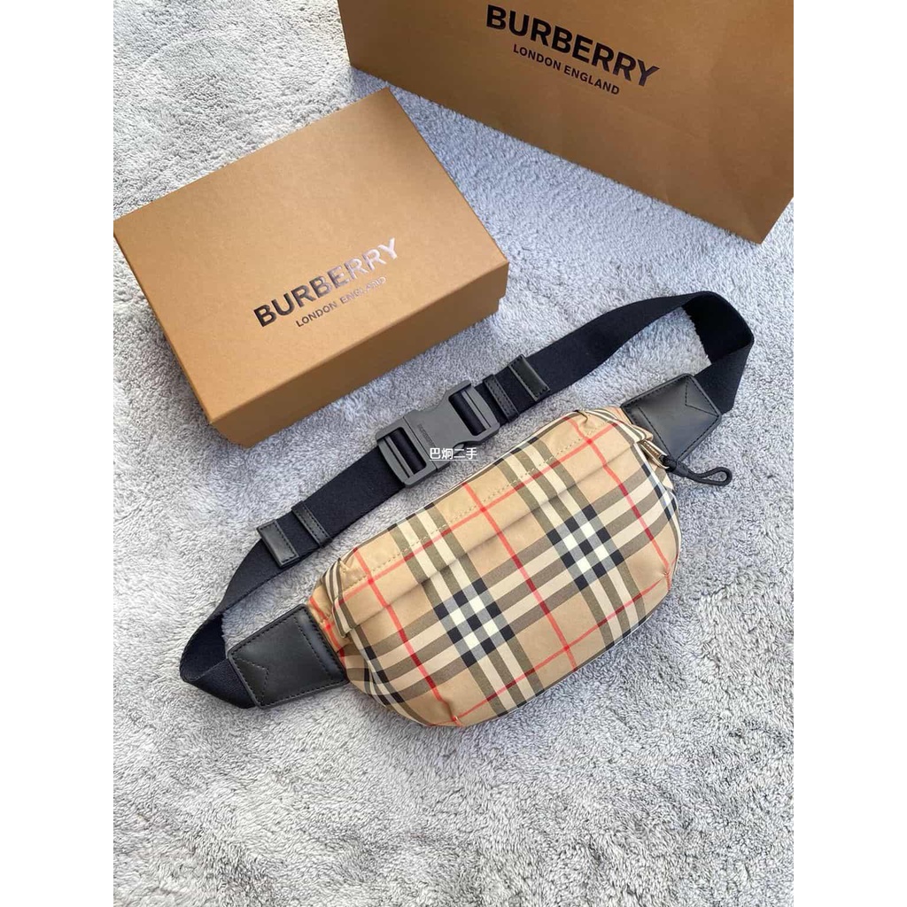 二手Burberry Vintage 復古格紋胸包腰包