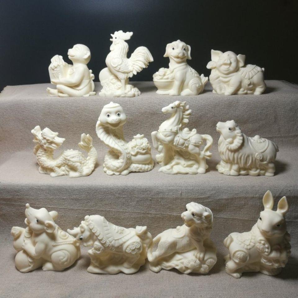 極速出貨 象牙果手工雕刻十二生肖鼠牛虎兔龍蛇馬羊猴雞狗豬菩提擺件 禮盒裝