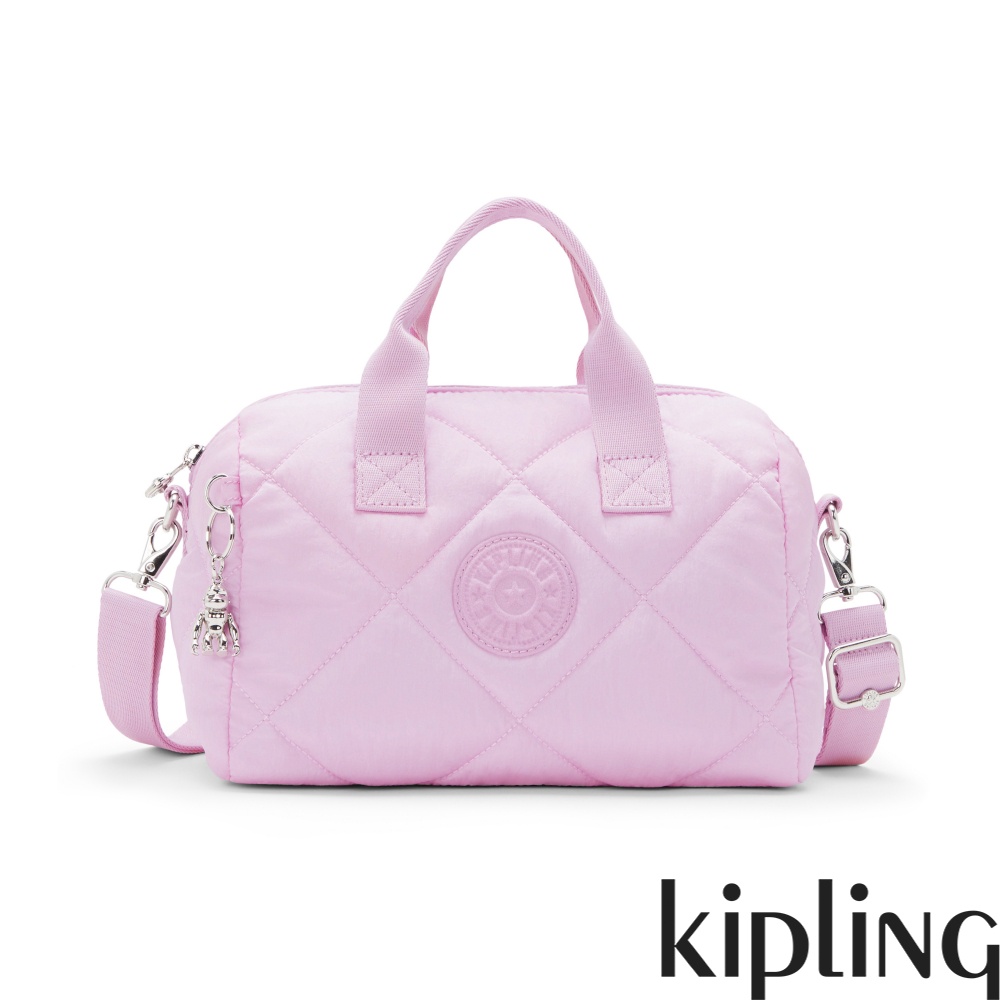 Kipling 夢幻優雅粉紫中型圓筒手提肩背兩用包-BINA M