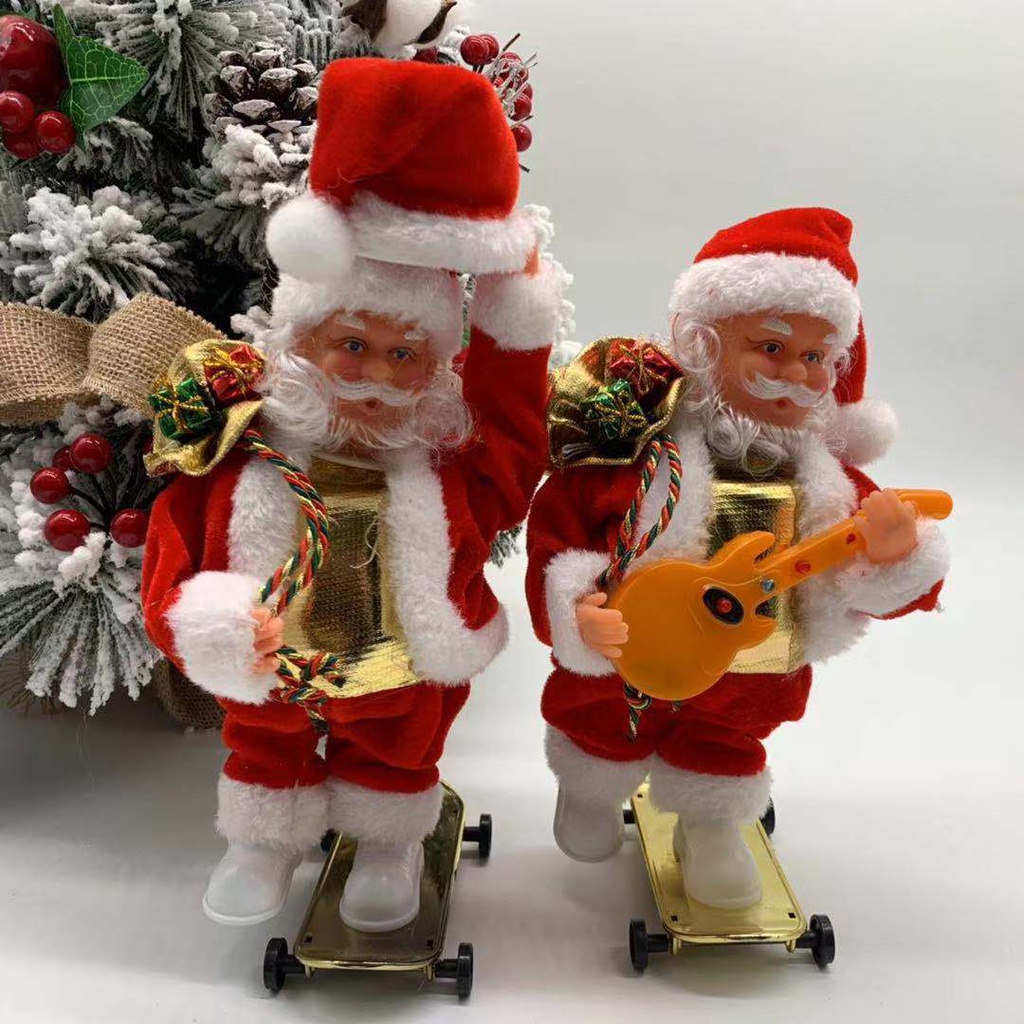 電動圣誕老人系列跳舞音樂會玩滑板電動圣誕小公仔兒童圣誕節禮物