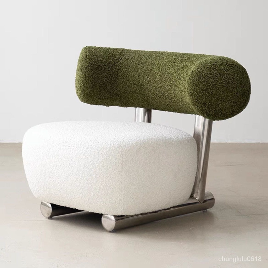 【新品】Jon北歐ins休閒椅設計師沙發椅現代簡約單椅仿兔毛椅丹麥網紅椅