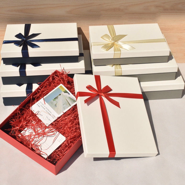 ✅滿99元出貨 禮物盒空盒精美生日禮盒簡約藍色包裝盒裝圍巾衣服大號禮品盒定制 三三