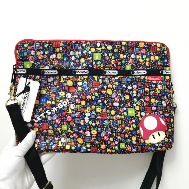 LeSportsac x Nintendo 瑪麗歐 瑪利歐 任天堂 輕便手拿文件袋/ipad包/13吋筆電電腦夾棉收納包