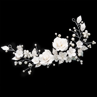 White Flower Headbands Super Fairy Pearls Rhinestone Hairban