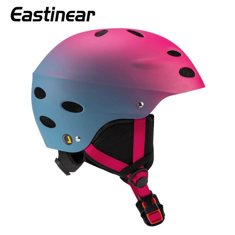 Eastinear漸變色滑雪頭盔 自行車安全帽 公路車頭盔 戶外成人雪盔安全帽 休閒運動滑雪場頭盔 冬季護耳保暖安全帽