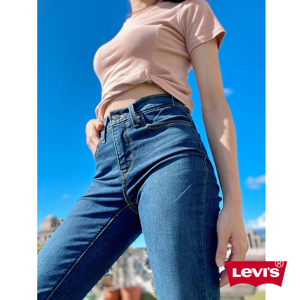 Levis 312中腰縮腹修身窄管牛仔長褲 / 深藍刷白 / 彈性布料 女款 熱賣單品 19627-0182