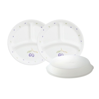 【美國康寧 CORELLE】 紫梅3件式餐盤組