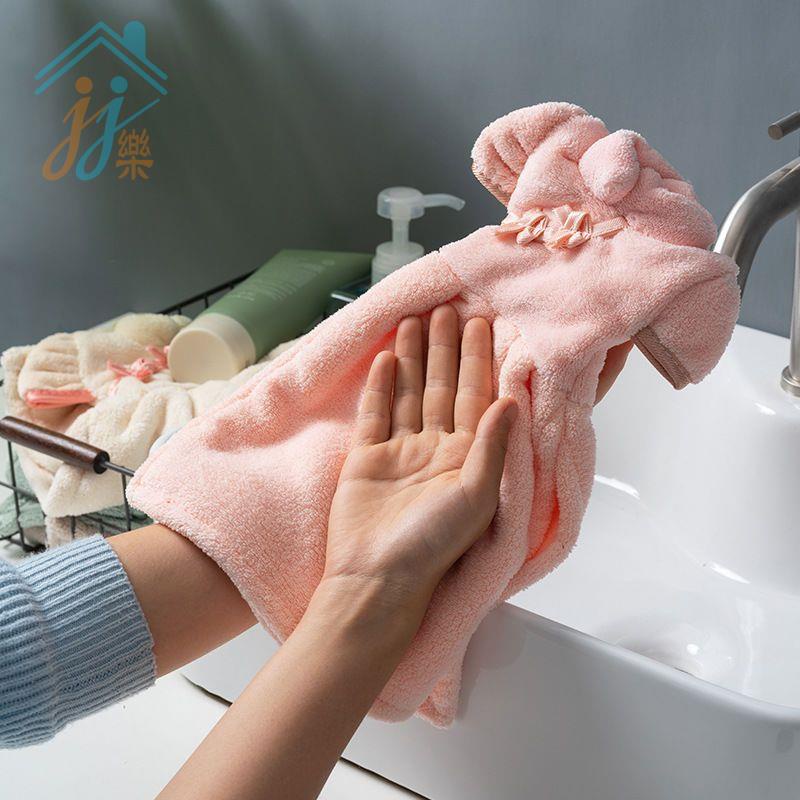 ❡韓國可愛公主裙廚房擦手巾加厚吸水珊瑚絨兒童小面巾掛式抹布手帕