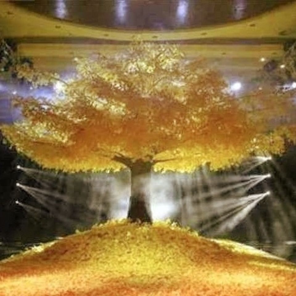 【仿真】大型金色仿真銀杏樹許願樹黃色婚慶餐廳酒店室內裝飾假景觀道具樹