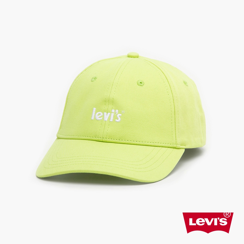 Levis 可調式排釦棒球帽 / 精工刺繡海報體Logo 萊姆綠 男女 D6657-0009 人氣新品