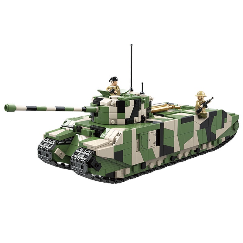 軍事 坦克 坦克車 益智玩具 兼容樂高積木二戰軍事系列英軍TOG ll重型坦克100241拼裝履帶玩具