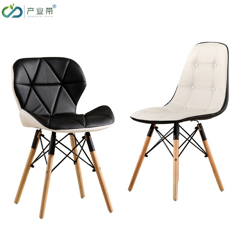 伊姆斯雷達椅 北歐創意餐桌椅個性咖啡椅 軟包蝴蝶椅 實木腿餐椅
