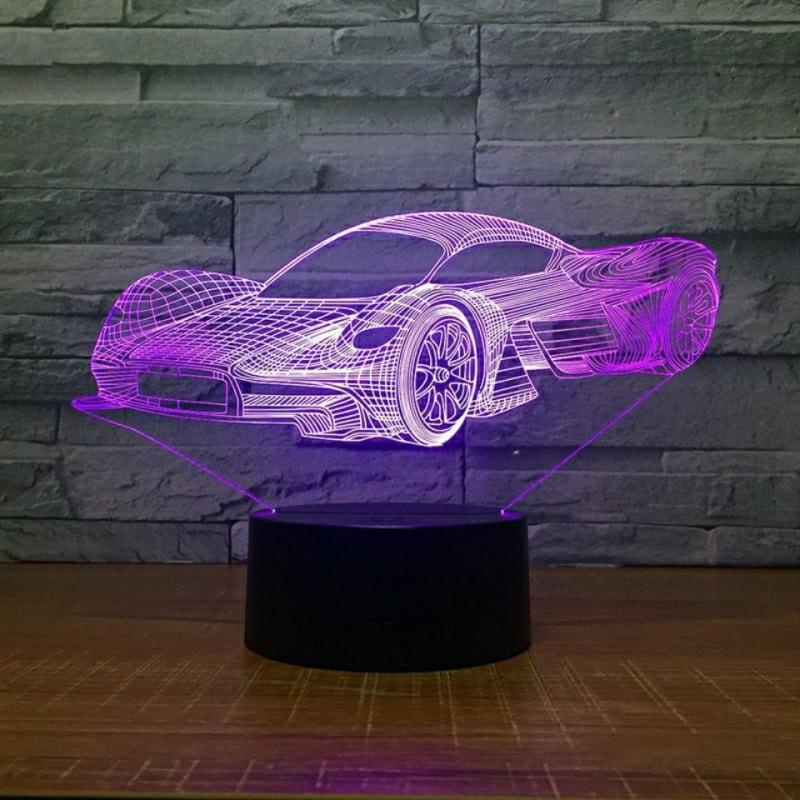 🎀臺灣熱賣🎀創意錯覺臺燈跑車模型USB小夜燈LED遙控氛圍燈汽車生日禮物送男友