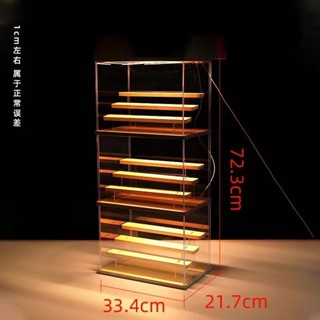 臺灣發貨🔥展示櫃 實木 盲盒展示盒 壓克力 透明 手辦收納盒 模型 泡泡瑪特 公仔展示盒 擺件防塵盒 大容量
