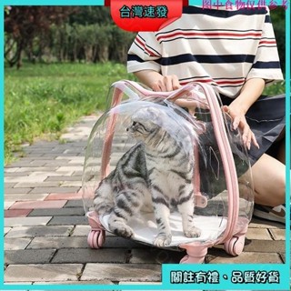 👜台灣出貨👜 寵物旅行箱 寵物拉桿箱 外出便攜拉桿貓咪泡泡箱 透氣狗狗太空艙 貓包大容量透氣